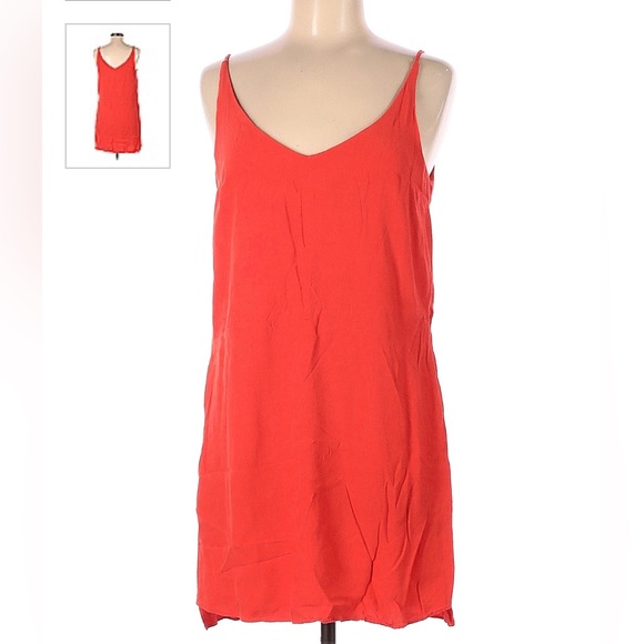 TOPSHOP Mini Orange Dress Sz 6 - Picture 1 of 4